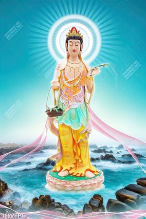 Tranh Quan Âm trên biển đẹp