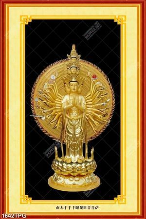 Tranh tượng Phật nghìn tay mạ vàng đẹp