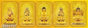 Tranh Phật A Di Đà và 4 vị Bồ Tát