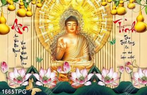 Tranh thờ PhậạtA Di Đà và thư pháp