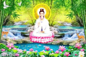 Tranh Phật Bà trên thác file psd