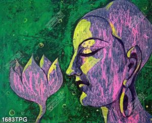 Tranh sơn dầu tượng Phật nghệ thuật