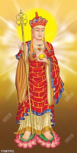 Tranh thờ Địa Tạng Vương Bồ Tát siêu nét