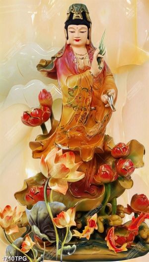 Tranh giả ngọc Phật Bà Quan Âm chất lượng cao