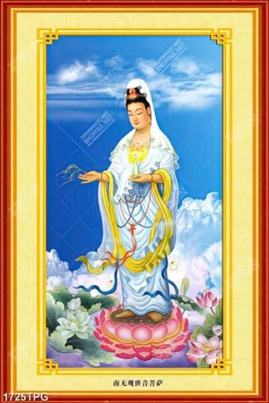 Tranh Phật Quan Âm từ bi hiển linh