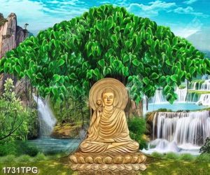 Tranh Phật dưới cây bồ đề đẹp