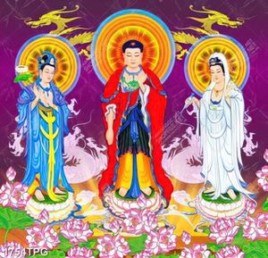 Tranh Tây Phương Tam Thánh đẹp