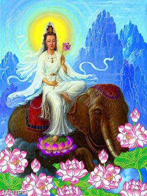 Tranh Quan Thế Âm Bồ Tát in uv đẹp