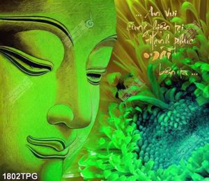 Tranh tượng Phật A Di Đà và thư pháp
