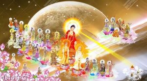 Tranh Tây Phương Tam Thánh nghệ thuật đẹp