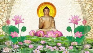 Tranh tượng Phật A Di Đà nền điêu khắc đẹp