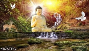 Tranh Tượng Phật A Di Đà trên núi