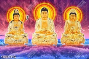 Tranh 3 tương Phật mạ vàng đẹp
