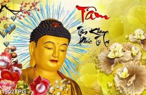 Tranh tượng Phật và thư pháp chữ Tâm