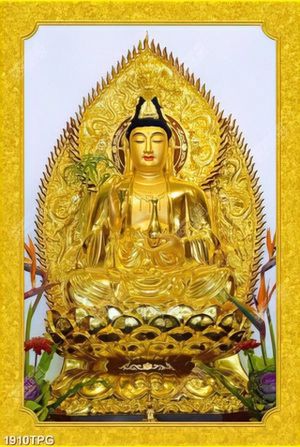 Tranh Phật Quan Âm mạ vàng đẹp