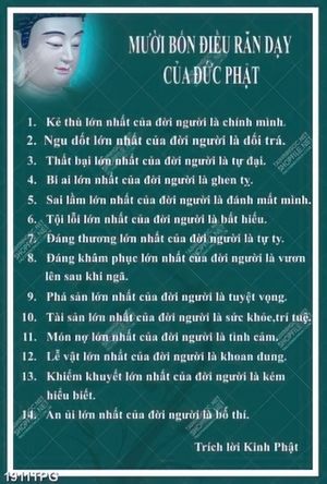 Tranh 14 điều răn dạy của Đức Phật file psd