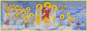 Tranh sơn dầu Tam Thánh đẹp