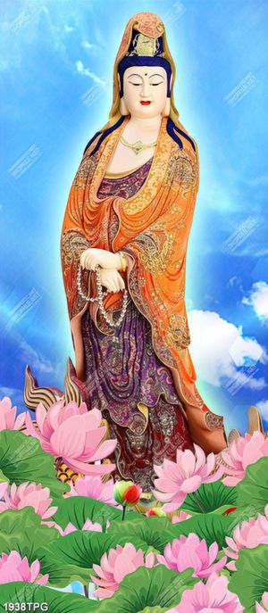 Tranh Quan Âm in kính chất lượng cao
