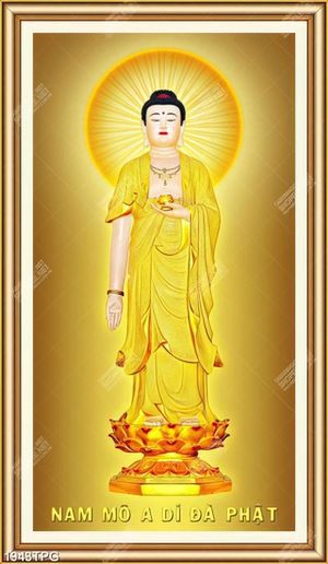 Tranh Phật A Di Đà mạ vàng