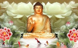 Tranh tượng Phật nền giả ngọc đẹp