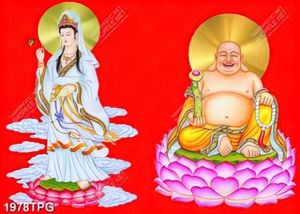 Tranh Phật Di Lặc và Phật Quan Âm file psd