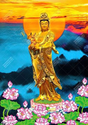 Tranh Quan Thế Âm Bồ Tát đẹp chất lượng