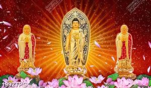 Tranh Địa Tạng Vương Bồ Tát và Phật Tổ in kính đẹp