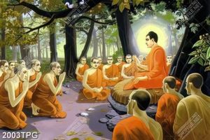 Tranh Phật Thích Ca dạy kinh