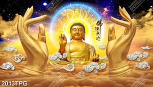 Tranh Phật A Di Đà và bàn tay Phật chất lượng cao