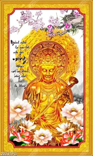 Tranh tượng Quan Âm mạ vàng đẹp
