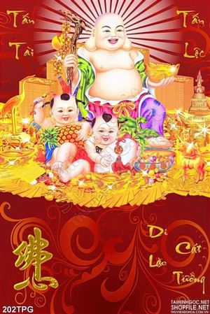 Tranh Phật Di Lặc in lịch