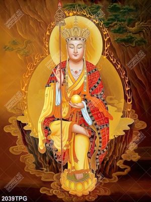Tranh Địa Tạng Vương Bồ Tát in kính chất lượng cao