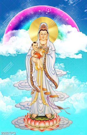 Tranh Bồ Tát hiển linh chất lượng cao