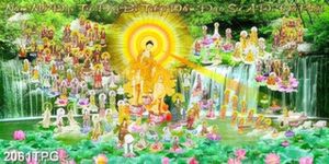 Tranh file psd Tây Phương Tam Thánh