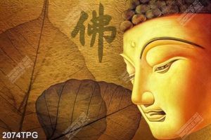 Tranh Phật và lá bồ đề nghệ thuật