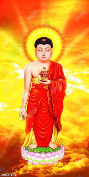 Tranh Phật A Di Đà in kính chất lượng đẹp