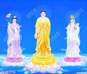 Tranh Phật và 2 Bồ Tát chất lượng cao