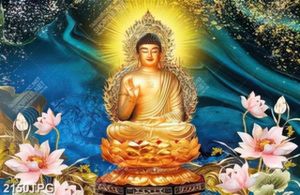 Tranh Phật mạ vàng nền tranh hoa Sen độc đáo