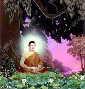 Tranh Phật Thích Ca dưới cây bồ đề
