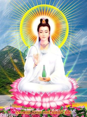 Tranh Quan Âm trên núi đẹp