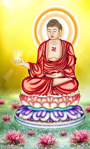 Tranh Phật A Di Đà in kính đẹp