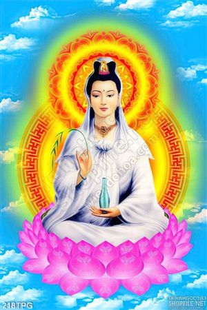 Tranh phật Quan Âm trang trí treo tường