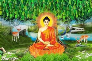 Tranh Phật Thích Ca dưới cây bồ đề