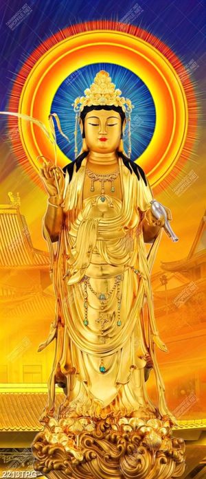 Tranh Quan Âm trên chùa chất lượng cao