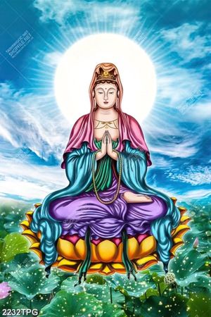 Tranh Bồ Tát in kính siêu nét