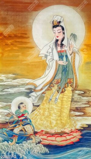 Tranh Quan Âm treo tường phòng thờ