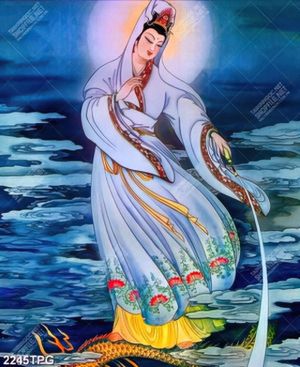 Tranh Quan Âm sóng biển