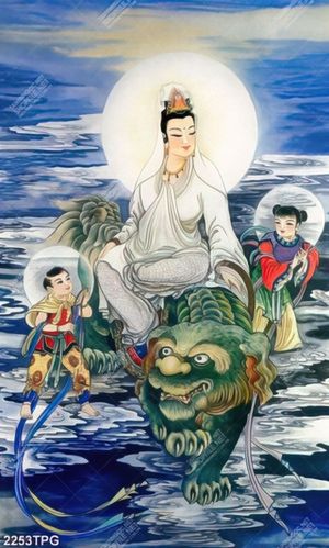 Tranh Quan Âm và tiên đồng
