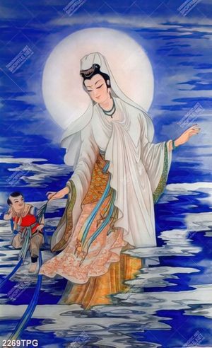 Tranh Quan Thế Âm và tiên đồng