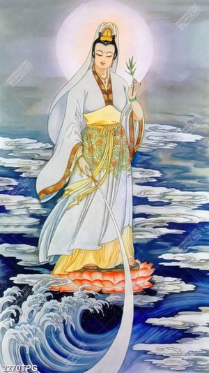 Tranh Phật và sóng biển